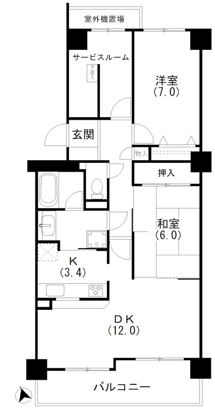 入野パーク・ホームズ 204号室 間取り