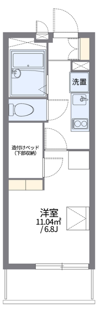 レオパレスＫＡＮＡＭＥ 104号室 間取り