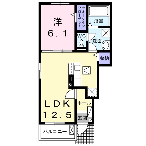アンビシャスＢ 101号室 間取り