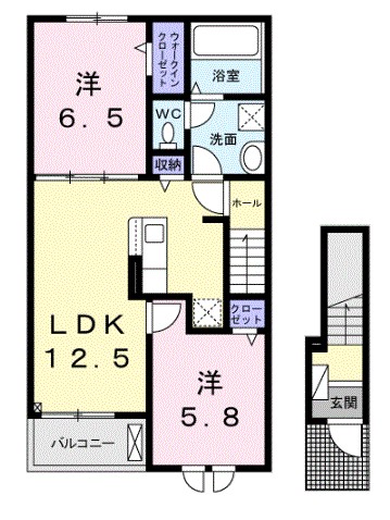 クレリア西伊場 202号室 間取り