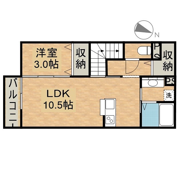 エヴァーグリーン 203号室 間取り