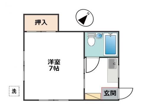 白金荘 １０１号室 間取り