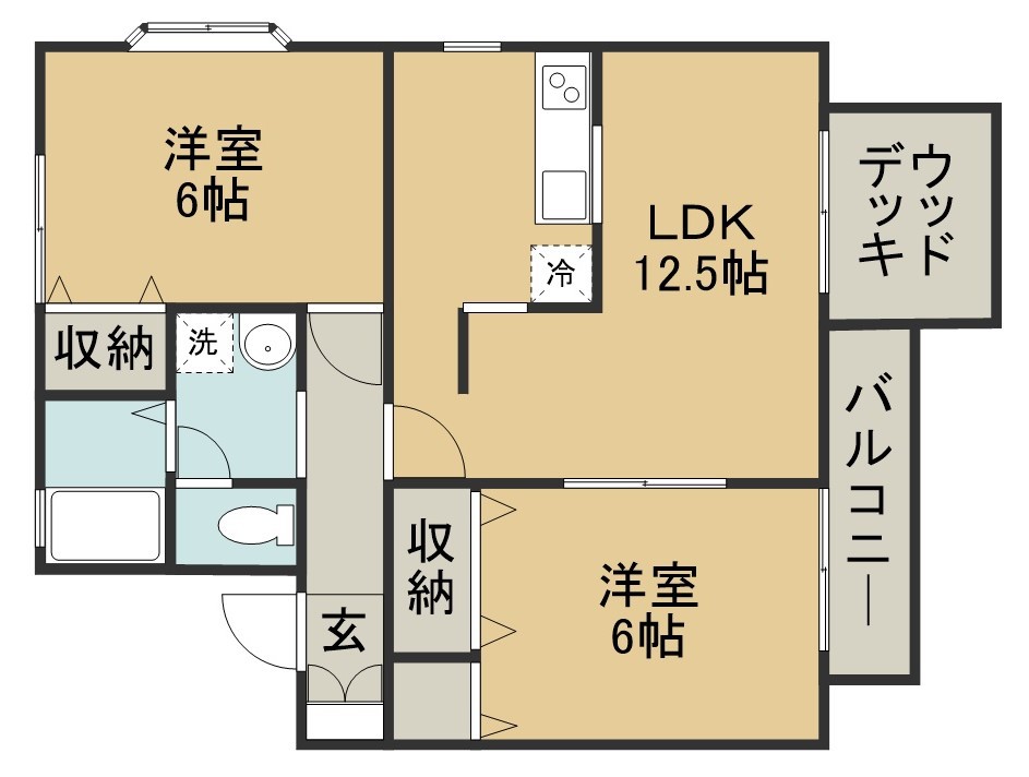 Ｂｒｉｏｔｅｒａｃｃｅ仙台吉成　Ｃ棟 102号室 間取り