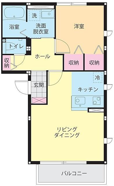 リブシェ上杉Ｂ 201号室 間取り