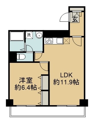 ダイヤパレス榴ヶ岡公園 504号室 間取り