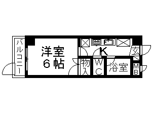 ダイアパレスリバーサイド八幡 603号室 間取り