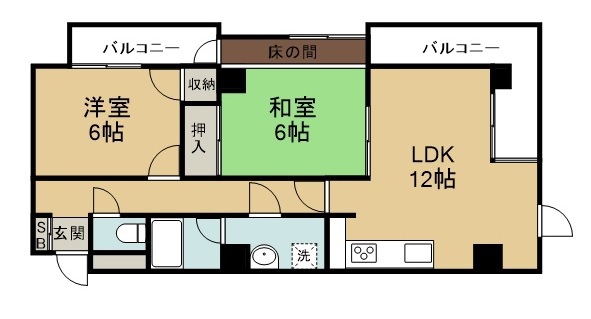 日宝プロシード上杉東 101号室 間取り