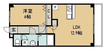 パルテノン新田 503号室 間取り