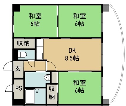ボナール錦町 803号室 間取り