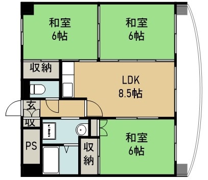 ボナール錦町 802号室 間取り