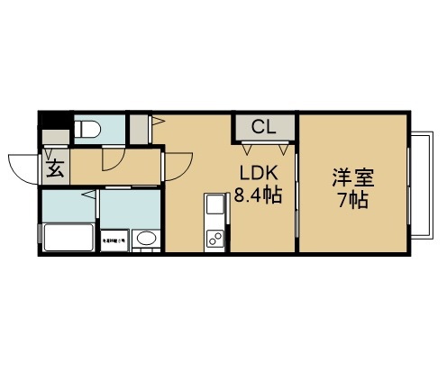 Ｂａｒｒｉｏ通町 101号室 間取り