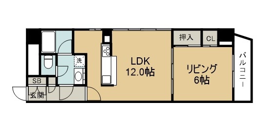 グリーンパーク小松島 606号室 間取り
