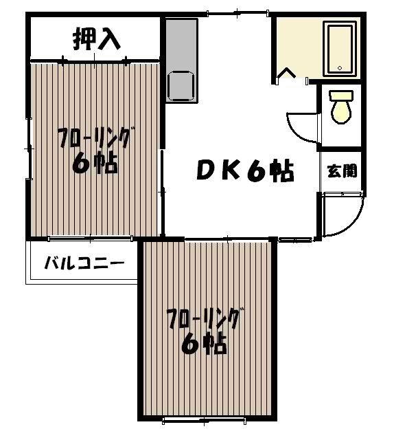 シャンテ水の森 202号室 間取り