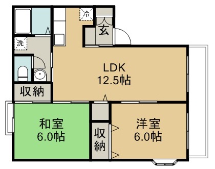 Ｂｒｉｏｔｅｒａｃｃｅ仙台吉成　Ｂ棟 202号室 間取り