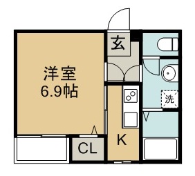 ヘリオス 103号室 間取り