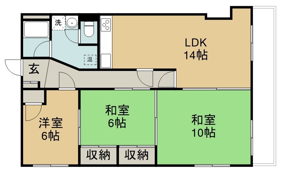 コーポ仙台 4FA号室 間取り