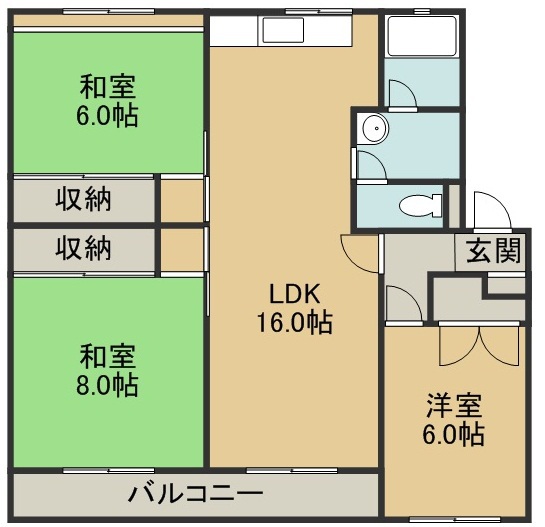 クレスト高松弐番館 403号室 間取り