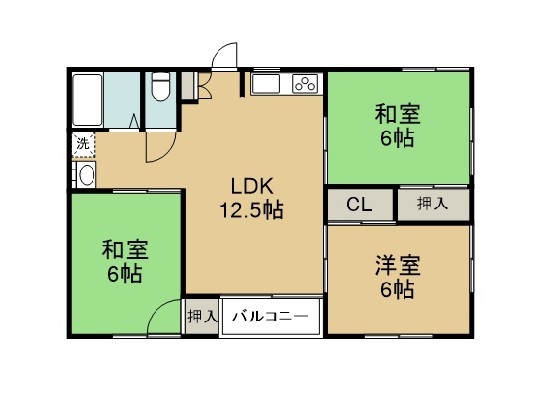 ハイツ山田Ｂ棟 間取り図