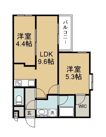 クレスト南光台東 202号室 間取り