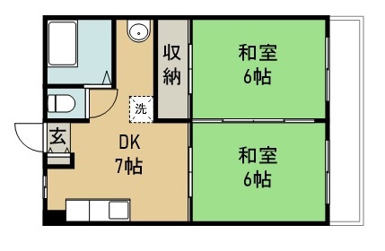 小田原ハイツ 202号室 間取り