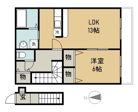 リアン小田原 203号室 間取り