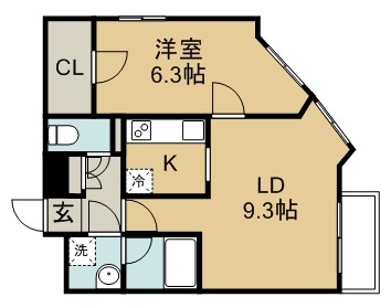 １０８二十人町 407号室 間取り