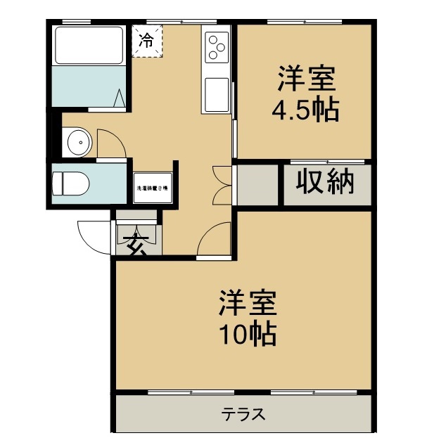ガーデンヒルズ櫻井弐番館 102号室 間取り