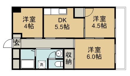 ポルトフィーノ多賀城 305号室 間取り