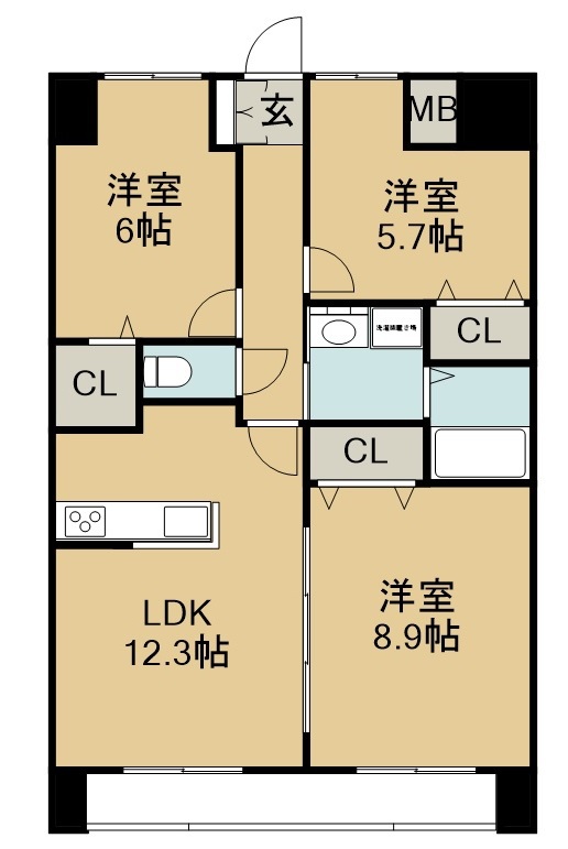 アークデュオ仙台苦竹 間取り図