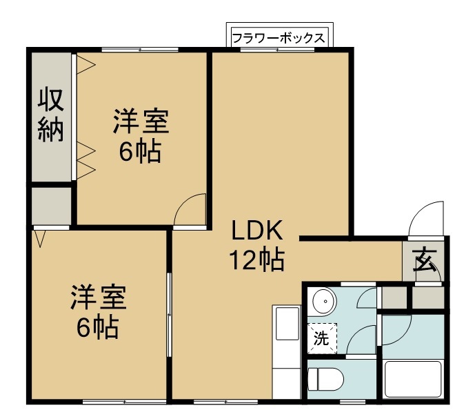 ハイツ幸町 102号室 間取り