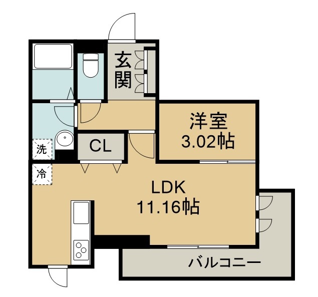 ＬＵＡＮＡ・ＡＩＲ・ＲＥＳＩＤＥＮＣＥ宮町 203号室 間取り
