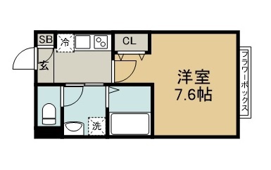 プリマフルール大和町 101号室 間取り