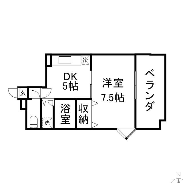 パルフェ宮城野 503号室 間取り