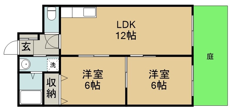 仙台ニュースカイマンションⅠ 107号室 間取り