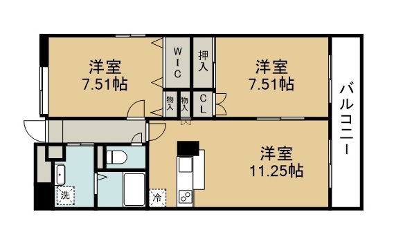 ミリリアントシルフ 601号室 間取り