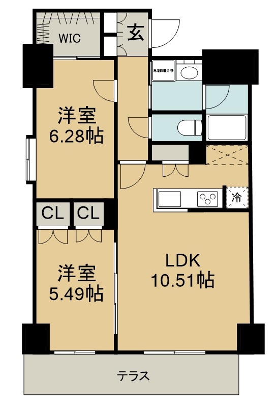 上杉ガーデンスクエア 101号室 間取り