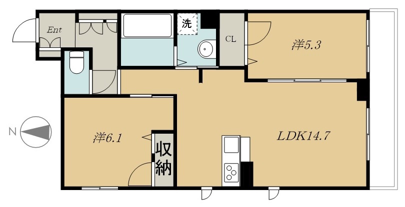 Ｄｉ　ｖａｌｏｒｅ 302号室 間取り