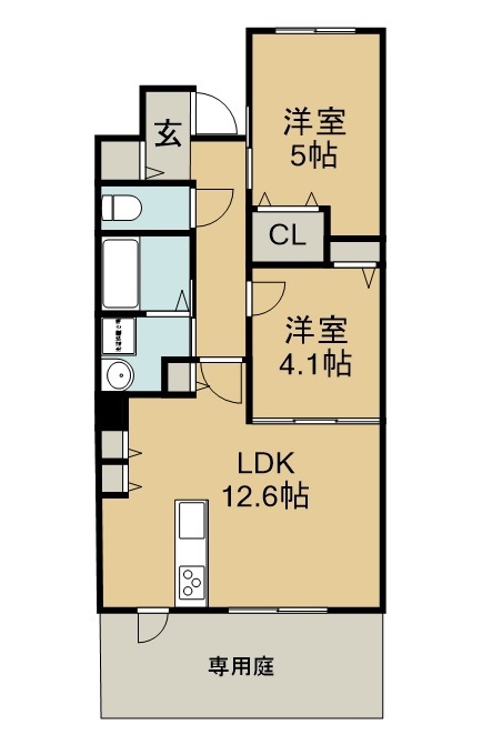 ＫーＳｔｙｌｅ愛子 G号室 間取り