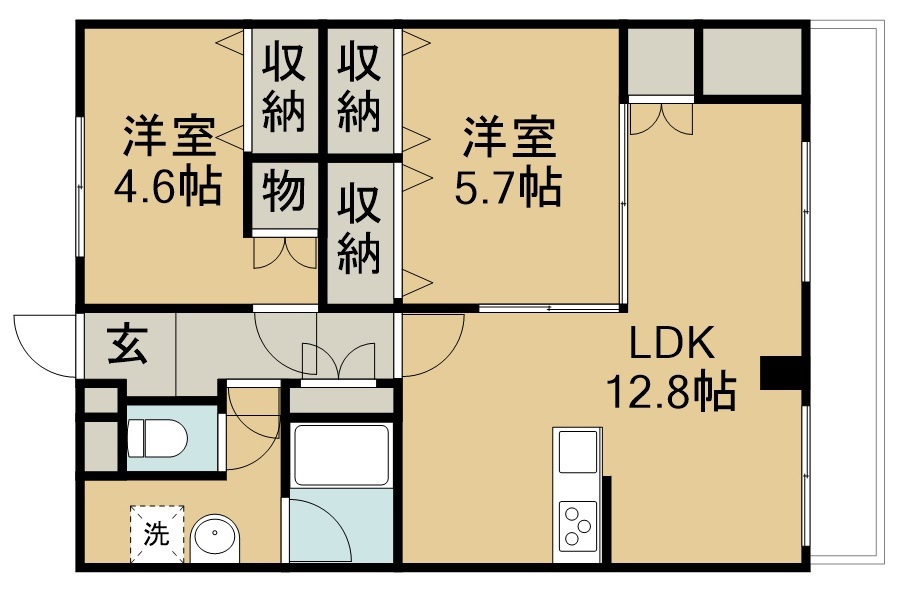 パールハイツ仙台 402号室 間取り
