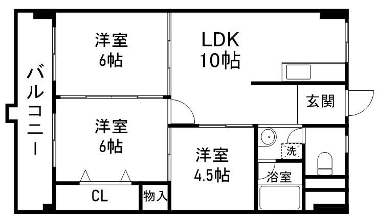 ハイム宮千代 105号室 間取り