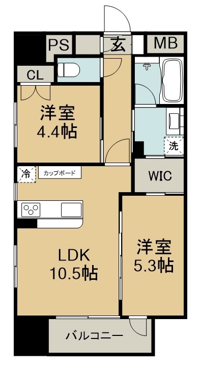 セントフィールド一番町 0601号室 間取り