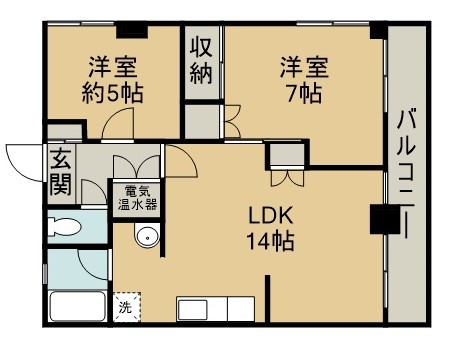 アールズ広瀬 603号室 間取り