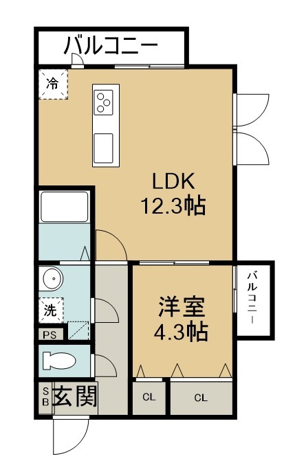Ｍｅａ．ｎｕｉ上杉 301号室 間取り