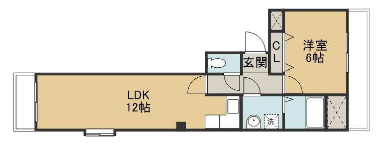 日宝プロシード上杉東 502号室 間取り