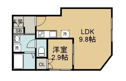 ウェルスビスタ連坊 201号室 間取り