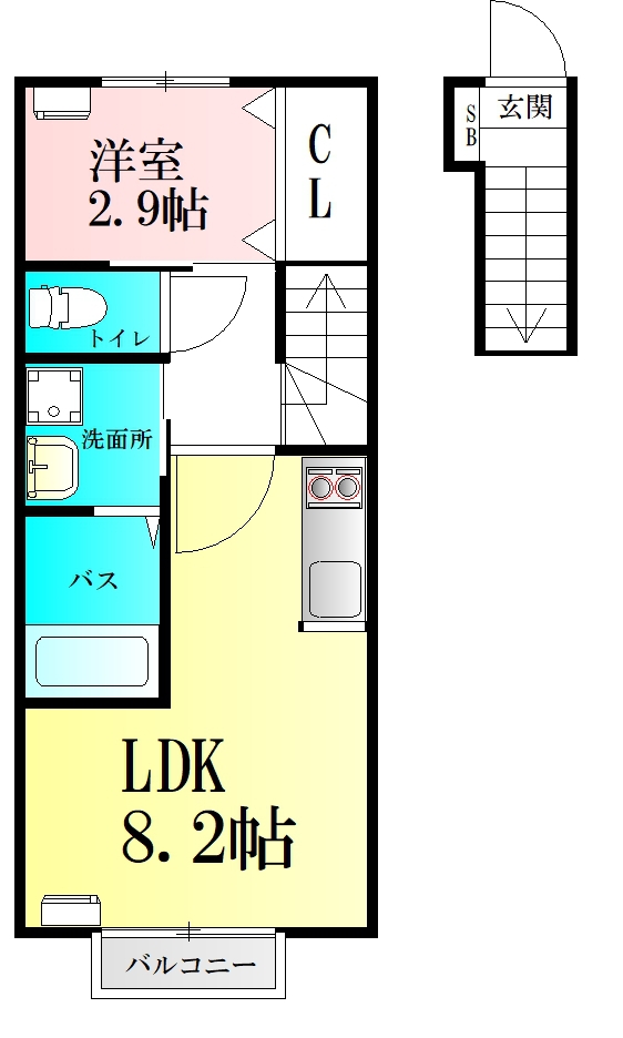 プレミアムホワイト 202号室 間取り