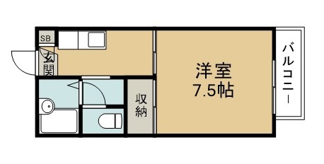 アップルコートⅠ 202号室 間取り