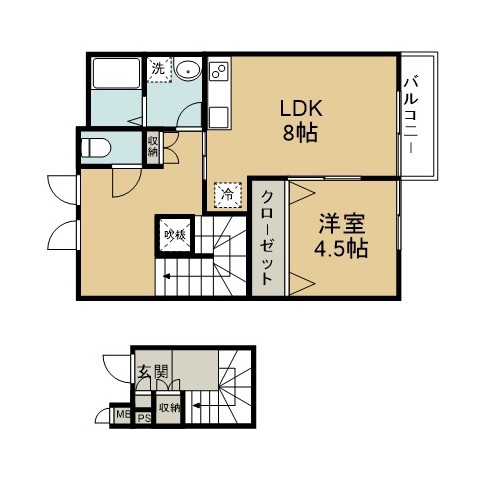 コージィコート弐番館 202号室 間取り
