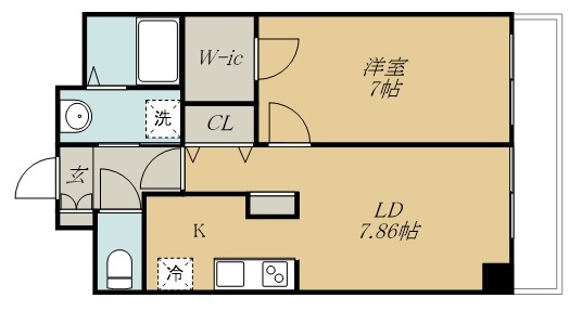Ｎａｓｉｃ仙台東口 712号室 間取り