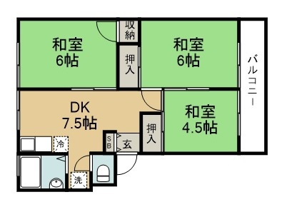 第一飯田コーポ 302号室 間取り